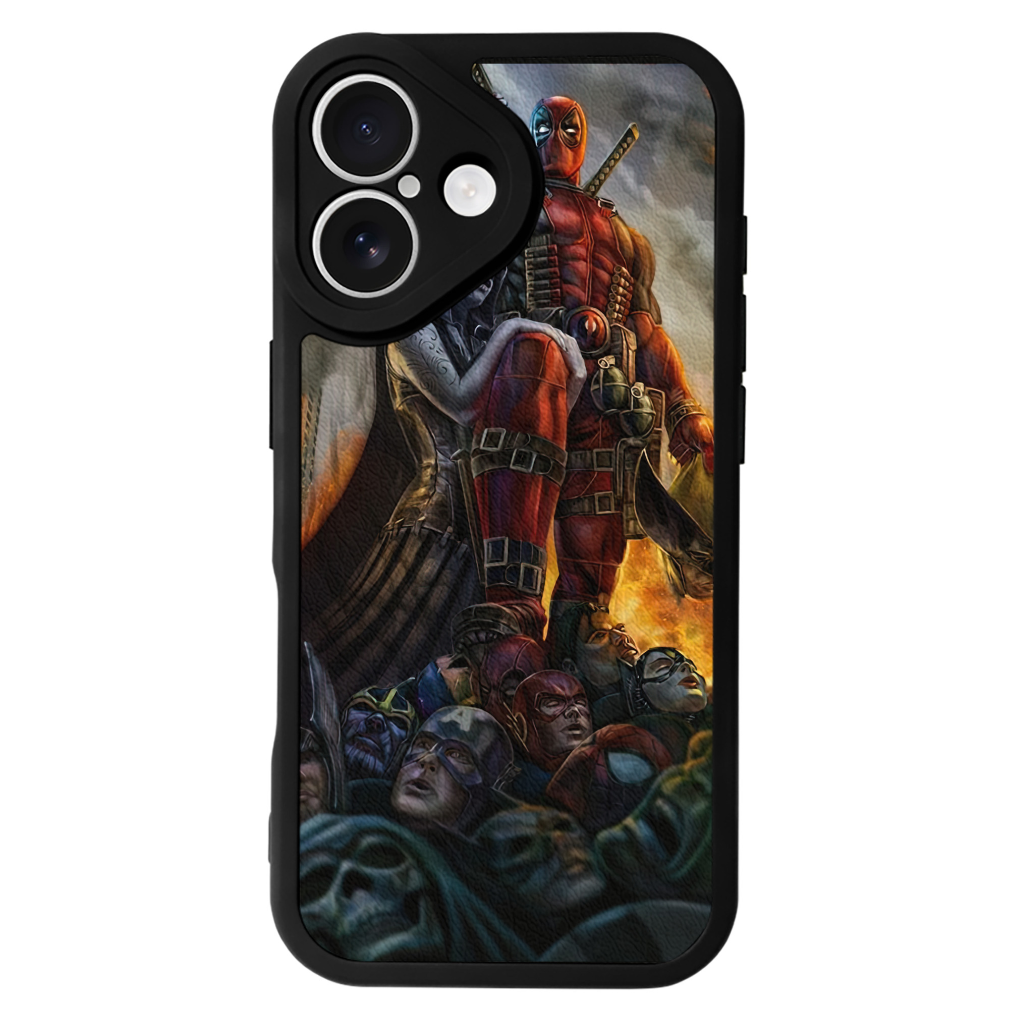 （画像用） Deadpool デッドプール 【iPhone 16シリーズ対応】シリコンスマホケース（レザー調） 材質：シリコン